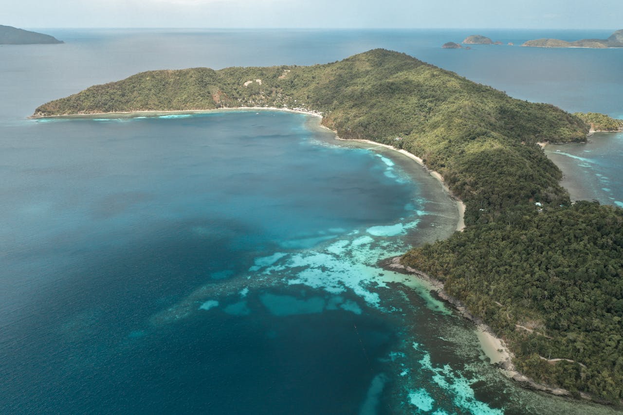 Aerial Shot Of An Island